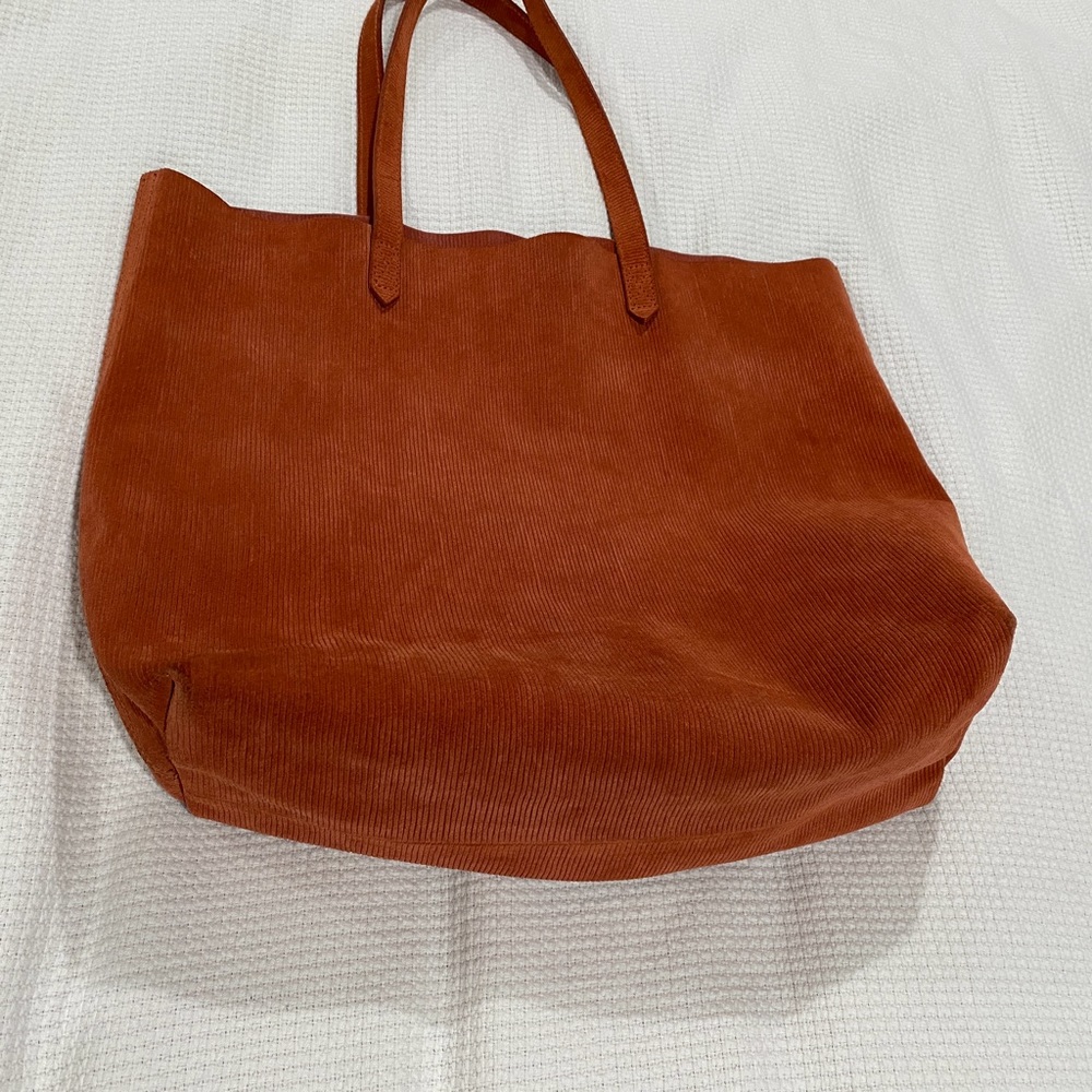 Madewell The Transport Tote RUSSET Corduroy Suede - Picture 7 of 16